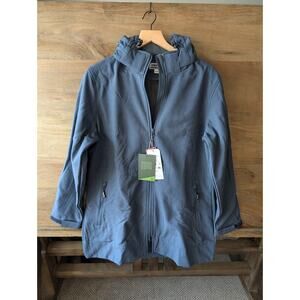 Outdoor Ventures Softshell Jacket Womens Large Blue Fleece Lined Hiking Trail